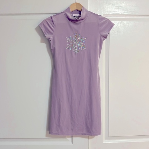 AMERICAN GIRL Soft as Snow Purple Velvet Mock Neck Dress Girls 10-12 Holidays - Picture 3 of 8
